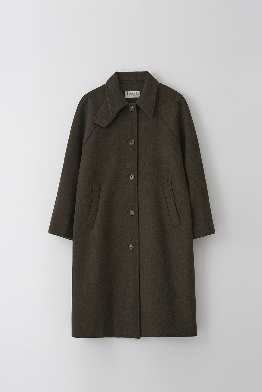 3rd /Wool Balmacaan Coat (Brown)