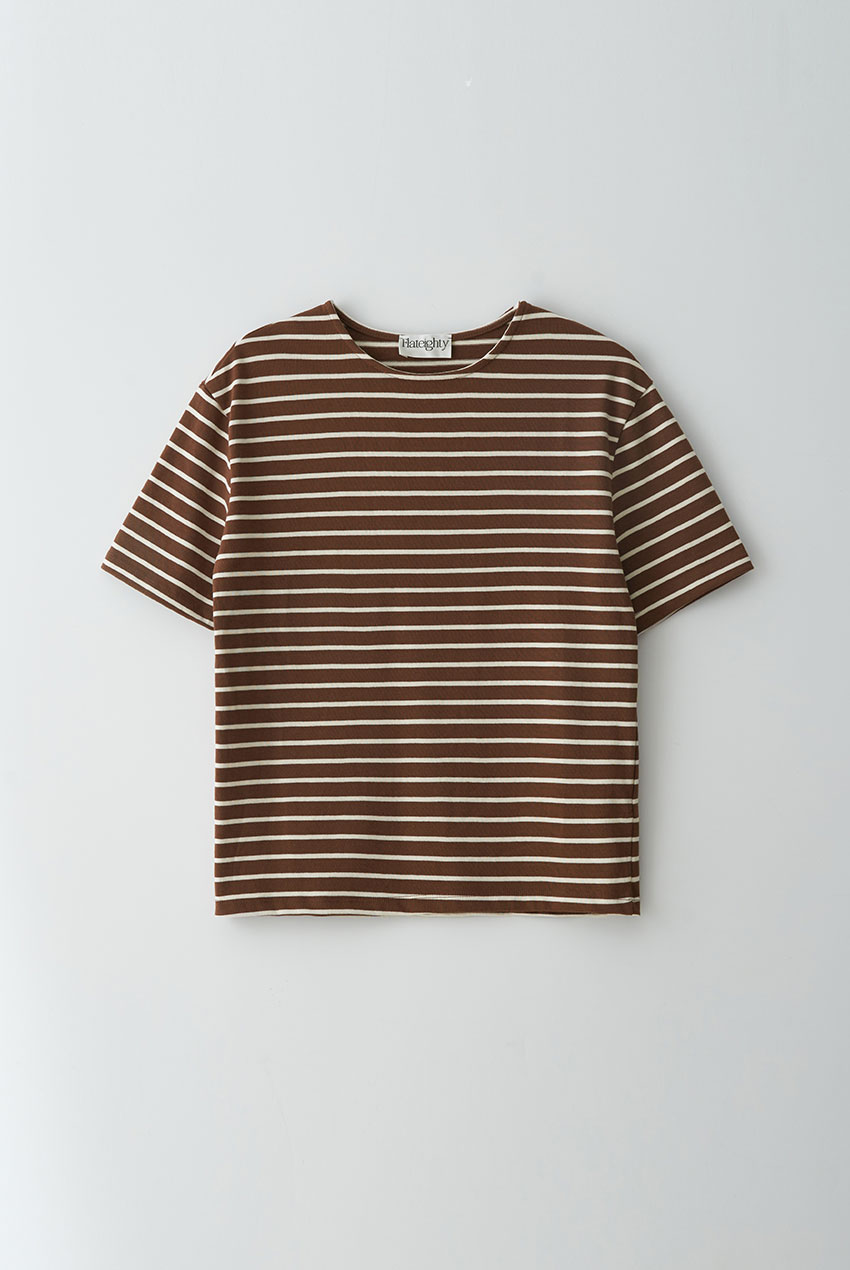 Rino Stripe T shirts  (Brown)